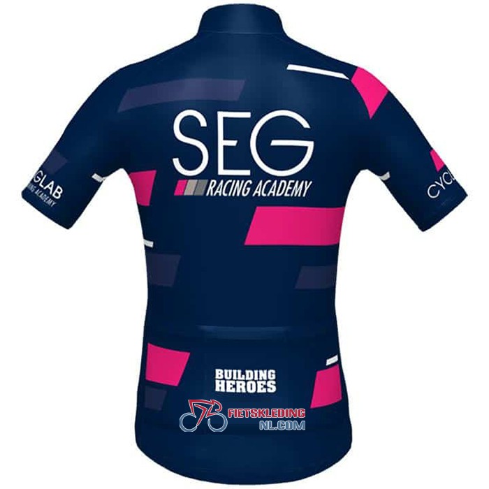 SEG Racing Academy Fietsshirt Met Korte Mouwen en Korte Koersbroek 2021 Donker Blauw
